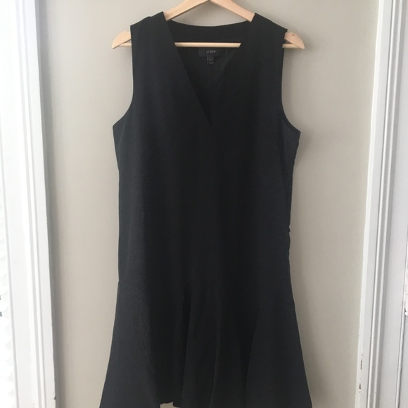 J Crew black flounce dress sleeveless black - Picture 5 of 8